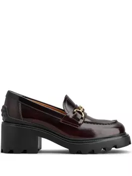 Tod's лоферы на блочном каблуке, коричневый