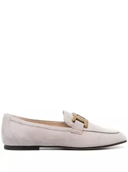 Tod's лоферы на плоской подошве, серый