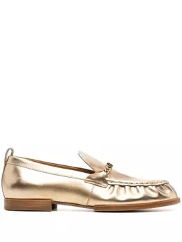 Tod's лоферы с эффектом металлик, золотистый
