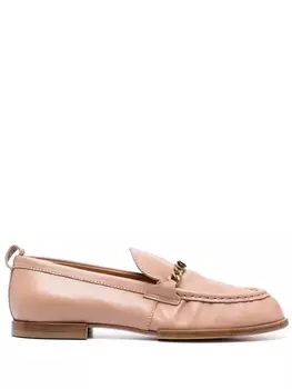 Tod's лоферы с цепочкой и логотипом, нейтральный цвет