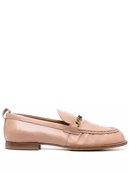 Tod's лоферы с цепочкой и логотипом, серый