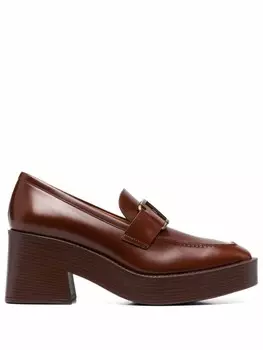 Tod's лоферы с квадратным носком, коричневый