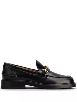 Tod's лоферы с логотипом, черный