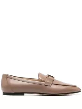 Tod's лоферы с логотипом, коричневый
