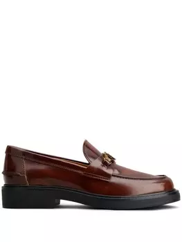 Tod's лоферы с логотипом, коричневый
