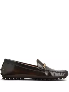 Tod's лоферы с логотипом, коричневый