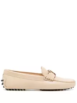 Tod's лоферы с логотипом, нейтральный цвет