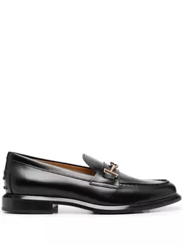 Tod's лоферы с металлическим декором, черный