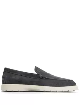 Tod's лоферы с тисненым логотипом, серый