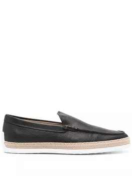 Tod's лоферы со вставками, черный