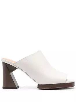 Tod's мюли на скульптурном каблуке, нейтральный цвет