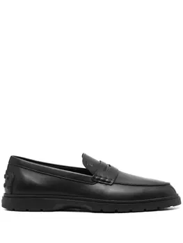 Tod's пенни-лоферы с миндалевидным носком, черный