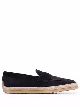 Tod's пенни-лоферы с плетеной отделкой, синий