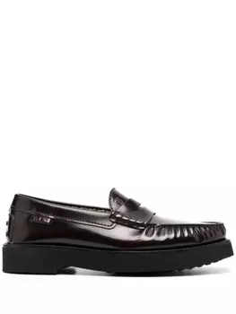 Tod's пенни-лоферы с закругленным носком, красный