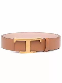 Tod's ремень с пряжкой-логотипом, коричневый