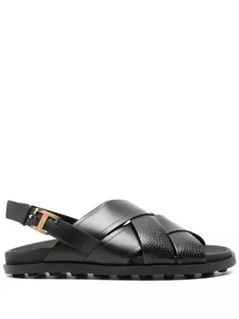 Tod's сандалии с пряжкой-логотипом, черный