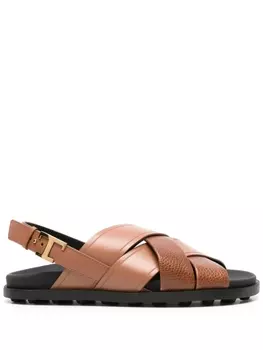 Tod's сандалии с ремешком на пятке, коричневый