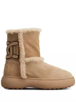 Tod's сапоги с нашивкой-логотипом, нейтральный цвет