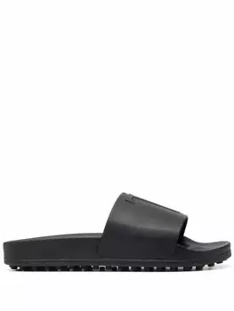 Tod's шлепанцы с тисненым логотипом, черный