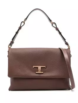 Tod's сумка-тоут mini T Timeless, коричневый