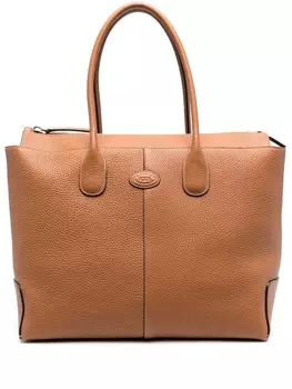 Tod's сумка-тоут с нашивкой-логотипом, коричневый