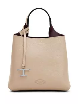 Tod's сумка-тоут с подвеской-логотипом, нейтральный цвет