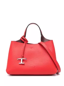Tod's сумка-тоут с подвеской-логотипом, красный