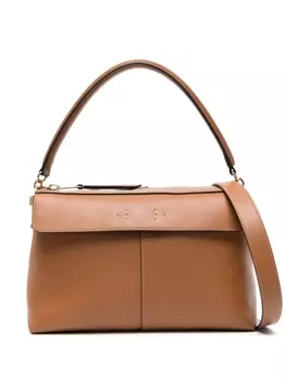 Tod's сумка-тоут с подвеской-логотипом, коричневый