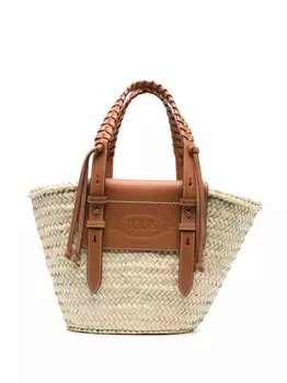 Tod's сумка-тоут с тисненым логотипом, нейтральный цвет