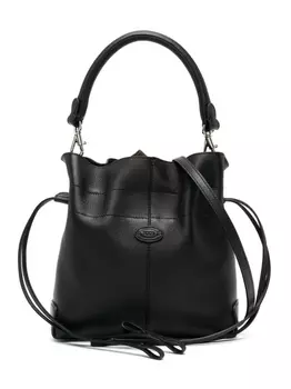 Tod's сумка-ведро с нашивкой-логотипом, черный