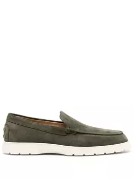 Tod's замшевые лоферы, зеленый