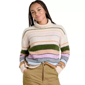 Тодди свитер с v-образным вырезом Toad&Co, цвет oatmeal stripe