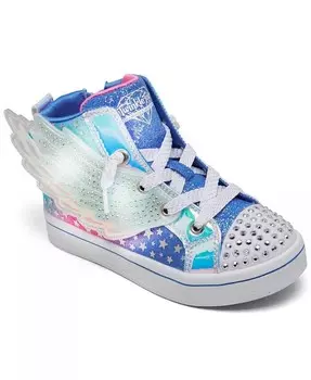 Toddler Girls Twinkle Toes Twi-Lites 2.0 — повседневные кроссовки Dreamy Wings Light Up от Finish Line Skechers, синий