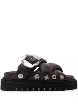 Toga Pulla сандалии с плетеными ремешками, красный