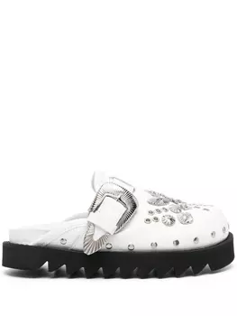 Toga Pulla шлепанцы с заклепками, белый
