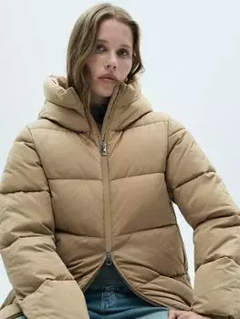 Токийское пуховое пальто Mango, светло-бежевый