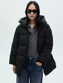 Токийское водоотталкивающее стеганое пальто Mango, черный