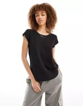 Только блузка черного цвета с молнией сзади ONLY