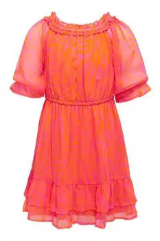 ТОЛЬКО детское платье для особых случаев с зебровым принтом Kids Only, розовый