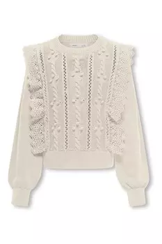 Только джемпер с оборкой Only Kids, бежевый