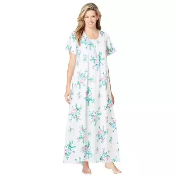 Только необходимое женское длинное вязаное платье больших размеров с защипами Only Necessities, цвет White Floral