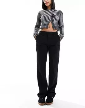 ТОЛЬКО прямые брюки черного цвета со средней посадкой на талии ONLY