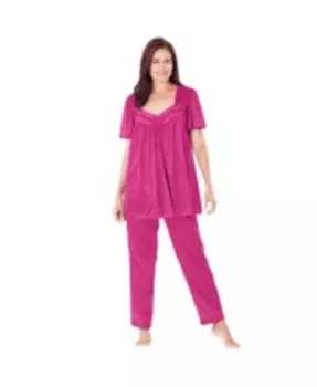Только все необходимое для больших размеров Шелковистая пижама из 2 предметов Only Neccessities, розовый
