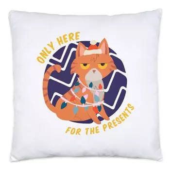 Только здесь для подарков Подушка с забавным кошачьим мотивом для любителей кошек Рождество Рождество Hey!Print