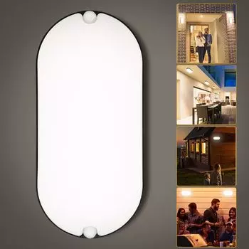 TolleTour светильник для влажной комнаты, светодиодный потолочный светильник, 15 Вт, IP54, лампа для мастерской, водонепроницаемая лампа для погреба, черный