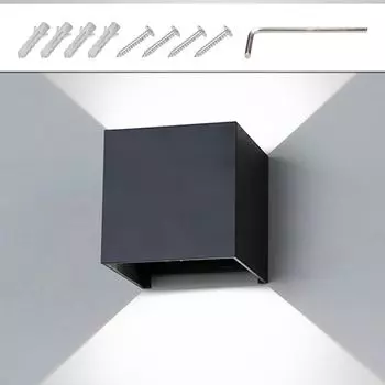 TolleTour светодиодный настенный светильник для подвала, настенный светильник с регулируемым углом наклона, лестница, уличная лампа для ванной комнаты IP65, 12 Вт, черный, холодный, белый