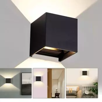 TolleTour светодиодный настенный светильник для подвала, настенный светильник с регулируемым углом наклона, лестница, уличная лампа для ванной комнаты IP65, 7 Вт, черный, теплый белый