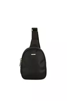 Толстая сумка через плечо с двойной молнией и мини-логотипом Bagmori, черный