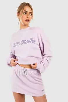 Толстая юбка с надписью Dsgn Studio boohoo, фиолетовый
