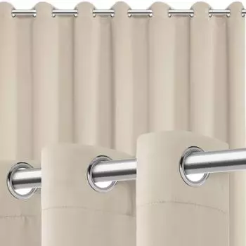 Толстая затемняющая штора со свечением и колесами 140X250 см. SIiN, бежевый